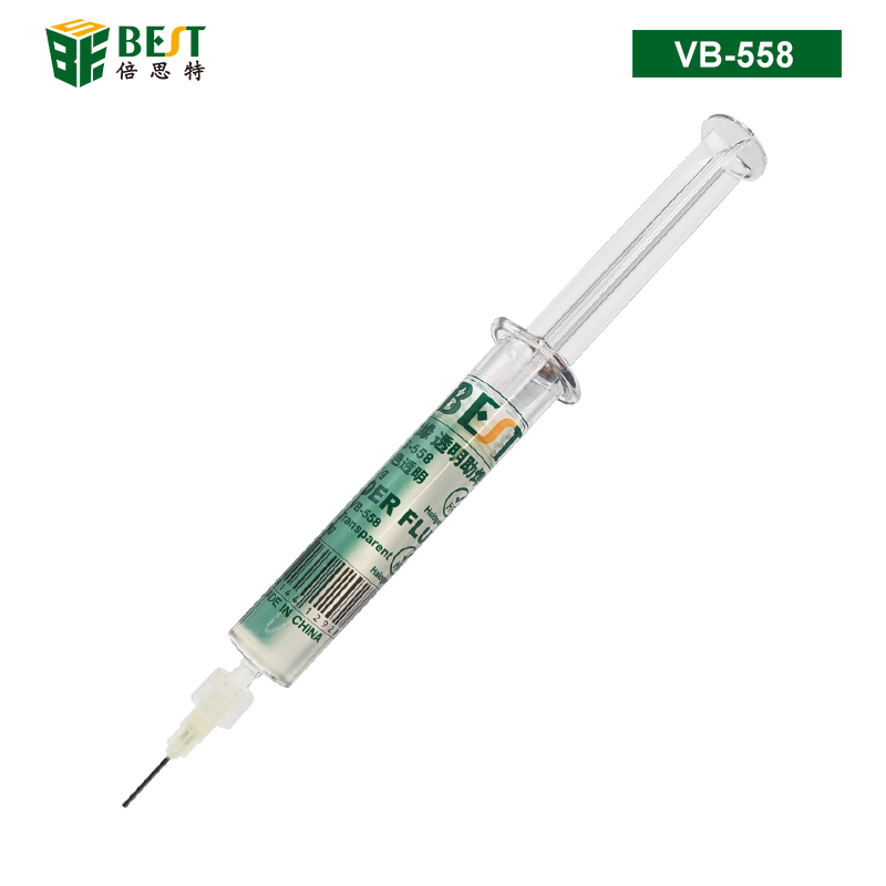 VB-558 環(huán)保絕緣透明助焊膏 針筒式電子元器件焊接助焊膏 免清洗手機維修透明焊油10g